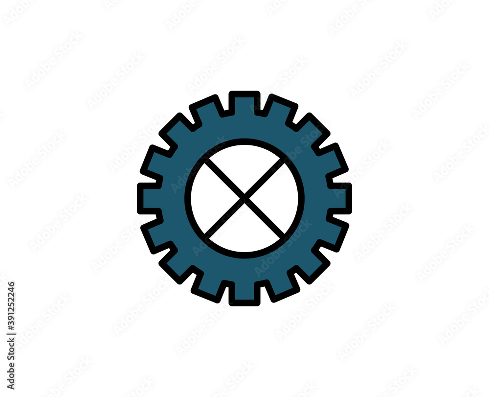 Gear flat icon. Thin line signs for design logo, visit card, etc. Single high-quality outline symbol for web design or mobile app. Gear outline pictogram. Gear flat icon. Thin line signs for design logo, visit card, etc. Single high-quality outline symbol for web design or mobile app. Gear outline pictogram.