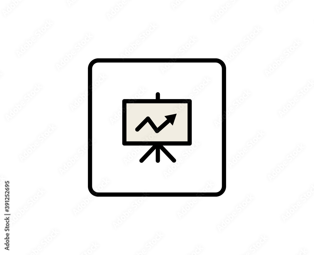 Flip chart flat icon. Single high quality outline symbol for web design or mobile app. Busines presentaion thin line signs for design logo, visit card, etc. Outline pictogram EPS10 Flip chart flat icon. Single high quality outline symbol for web design or mobile app. Busines presentaion thin line signs for design logo, visit card, etc. Outline pictogram EPS10