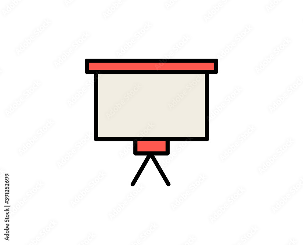 Flip chart flat icon. Single high quality outline symbol for web design or mobile app. Busines presentaion thin line signs for design logo, visit card, etc. Outline pictogram EPS10 Flip chart flat icon. Single high quality outline symbol for web design or mobile app. Busines presentaion thin line signs for design logo, visit card, etc. Outline pictogram EPS10