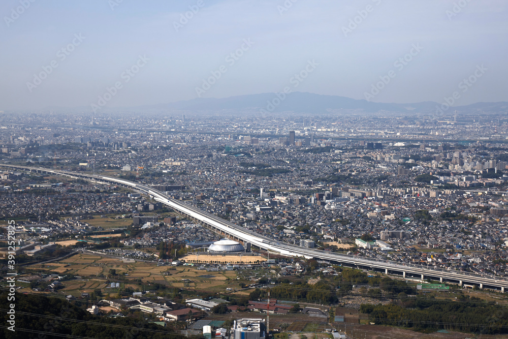 Fototapeta premium 交野山山頂からの風景