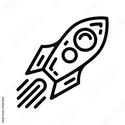 Rocket outline vector icon - Vector