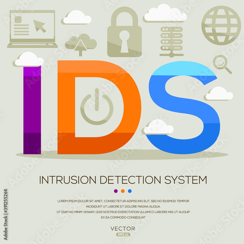 IDS mean (Intrusion Detection System) Computer and Internet acronyms ,letters and icons ,Vector illustration.
