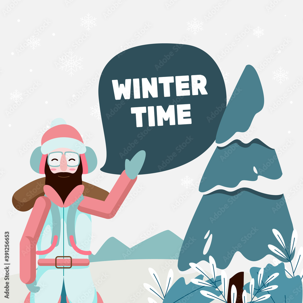 Fototapeta premium People doing outdoor winter activities