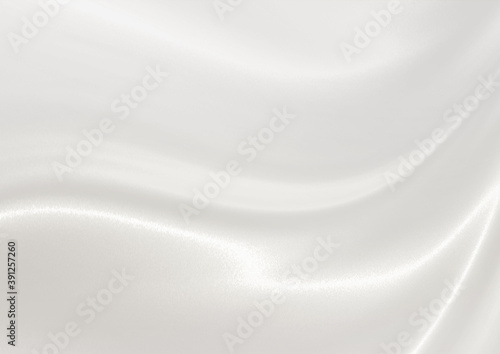 絹のような光沢のある曲線 背景素材（銀色）横 