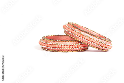 Ethnic Traditional Indian Bangle Wear in Wrist.