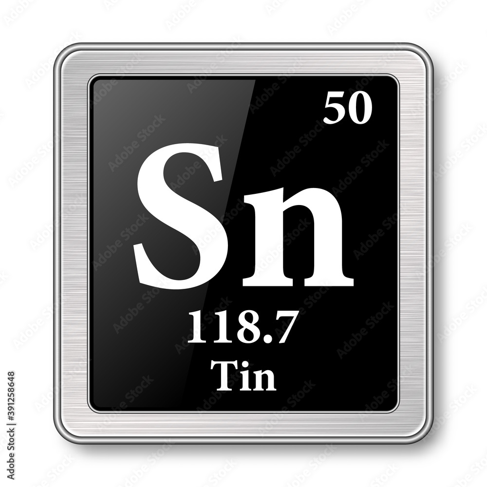 The periodic table element Tin. Vector illustration Stock Vector