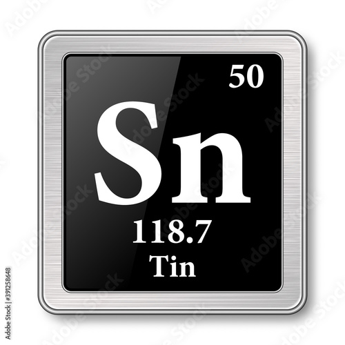 The periodic table element Tin. Vector illustration
