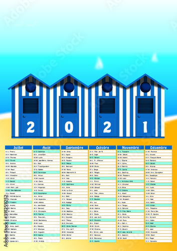 Calendrier semestriel 2021