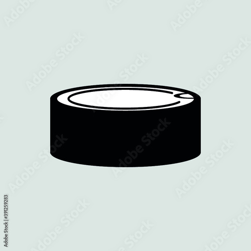 fish tin icon on gray background, vector symbol