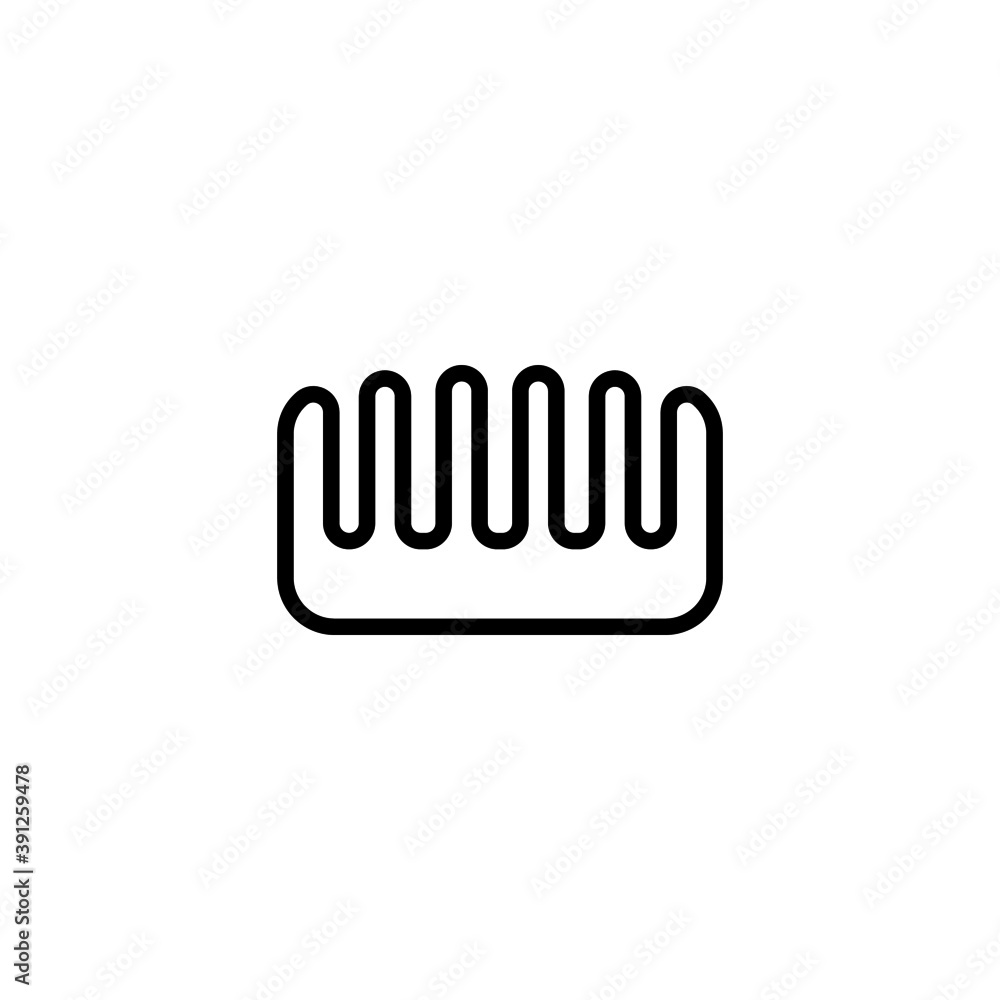 Comb Icon in black line style icon, style isolated on white background Comb Icon in black line style icon, style isolated on white background