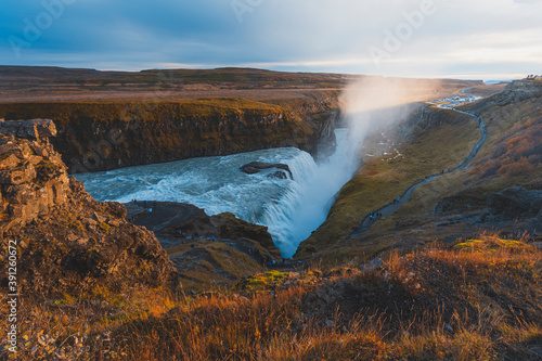 Gulfoss waterfall in autumn, Iceland © michalsanca