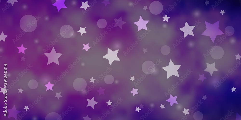 Light Purple vector layout with circles, stars. Light Purple vector layout with circles, stars.