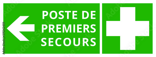 Panneau signalétique poste de premiers secours gauche