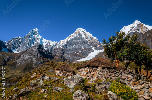 The landscape during the huayhuash trail crossing the ancash region - Peru