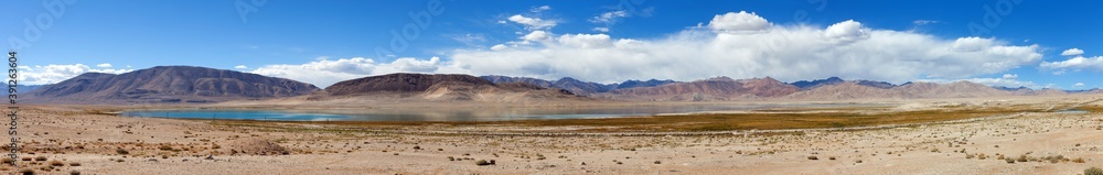 Pamir mountains area in Tajikistan landscape lake