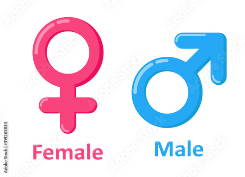 gender icon symbol cartoon style collection