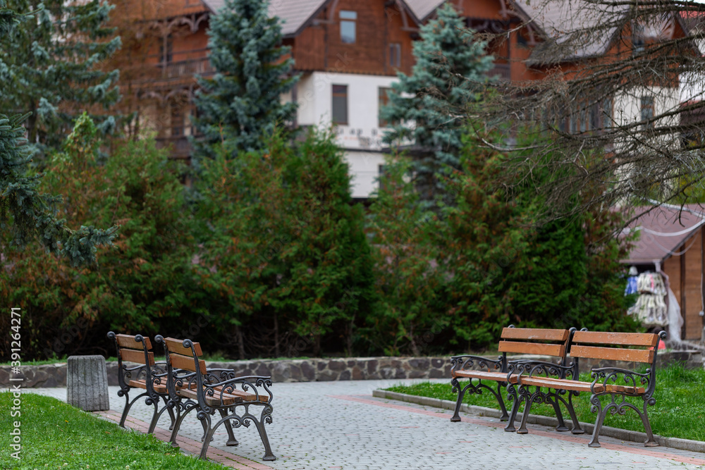 Balneological resort Truskavets city, Lviv region, Ukraine. 
