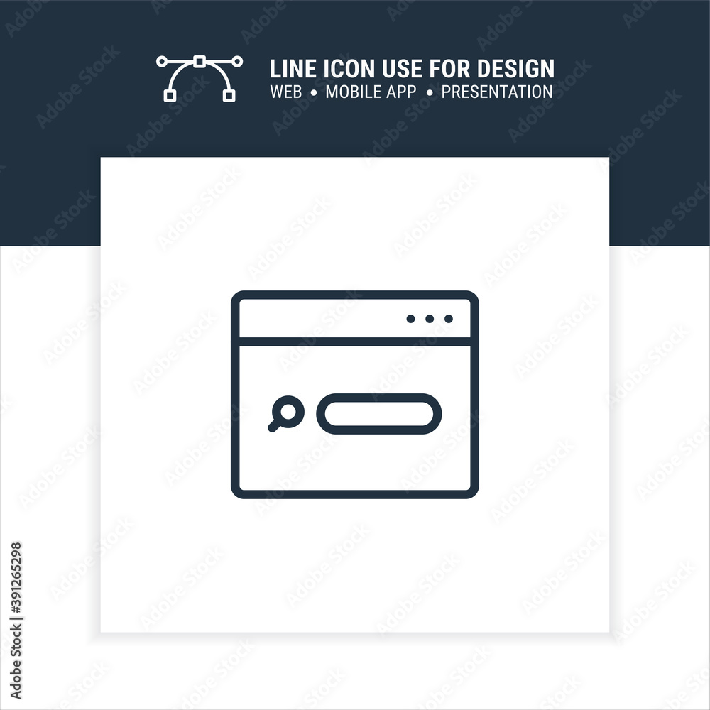 Browse internet vector symbol outline stroke graphic design single icon illustration Browse internet vector symbol outline stroke graphic design single icon illustration