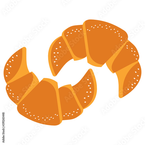 Croissants With Sesame Seeds Concept, Kifli Vector Icon Design, Baked goods and flour based food Product Symbol on White background 