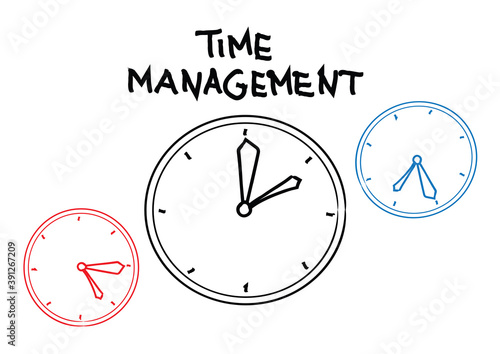 time management cartoon illustration
