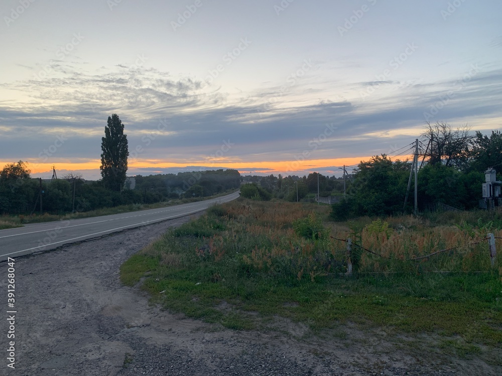 Obraz premium sunset over the river