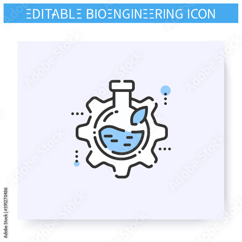 Bioengineering line icon. Science, gmo, genetics, chemistry sign. Biomedical engineering, nanotechnology and medical research innovations concept. Isolated vector illustration. Editable stroke 