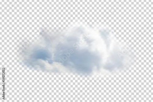 Vector realistic isolated cloud for template decoration and covering on the transparent background. Concept of storm and cloudscape.