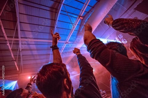 people from the crowd enjoying a concert