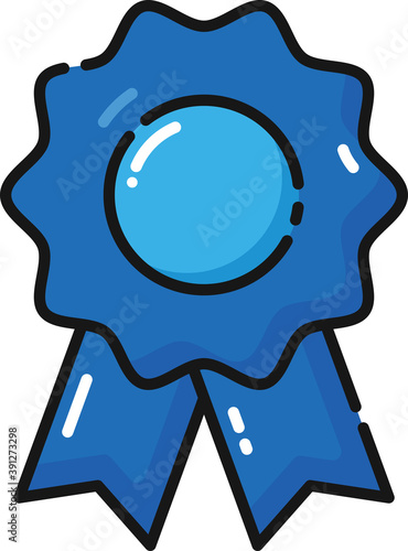 Blue Ribbon Award Filled Outline Icon