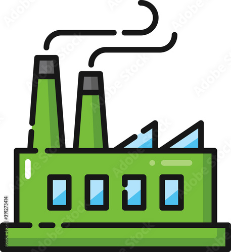 Factory Manufacturing Filled Outline Icon