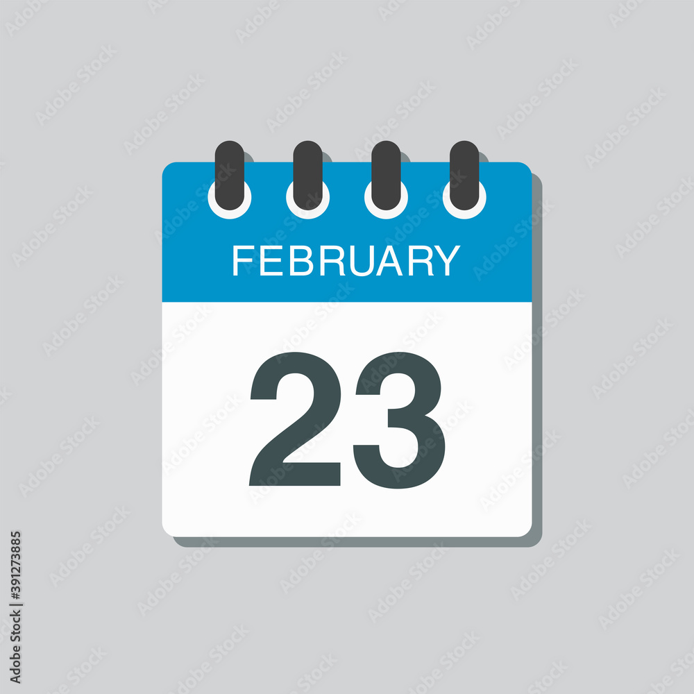 Icon day date 23 February, template calendar page Icon day date 23 February, template calendar page