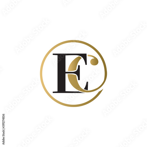 ec luxury logo design vector icon symbol circle