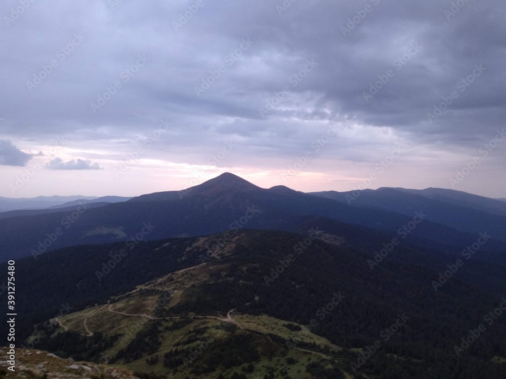 clouds over the mountain