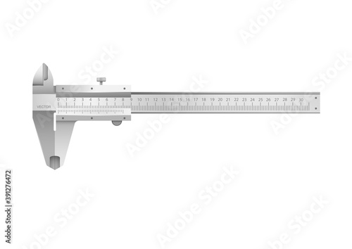 Calipers vector.Measuring tool made of steel.Technological concept .