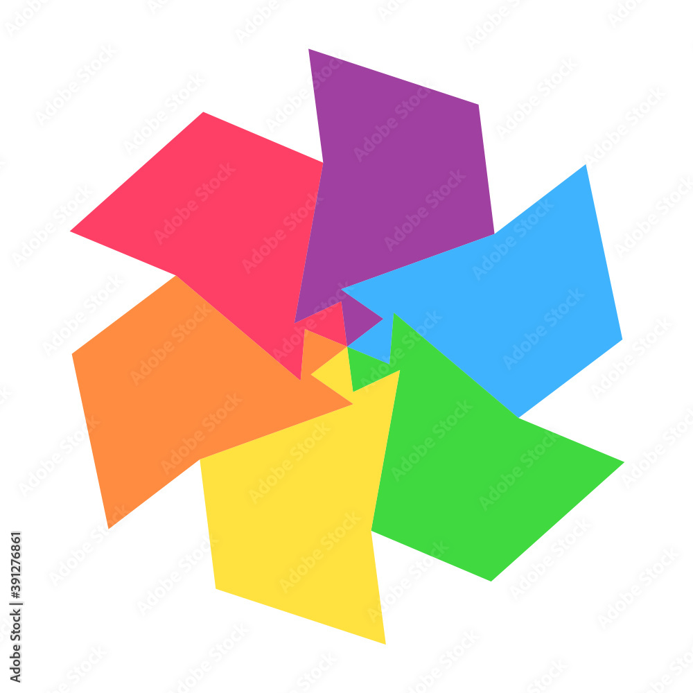 abstract geometric rainbow six sided polygon-6b abstract geometric rainbow six sided polygon-6b