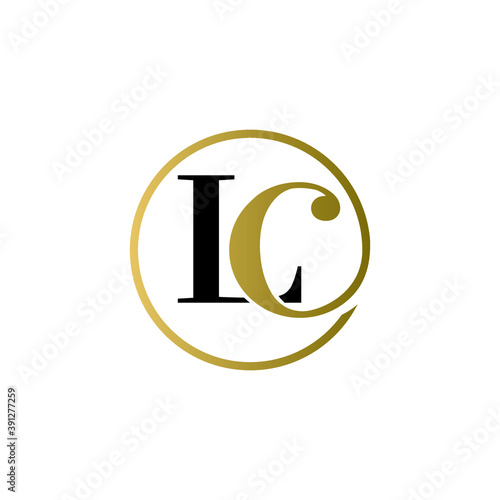 lc luxury logo design vector icon symbol circle photo