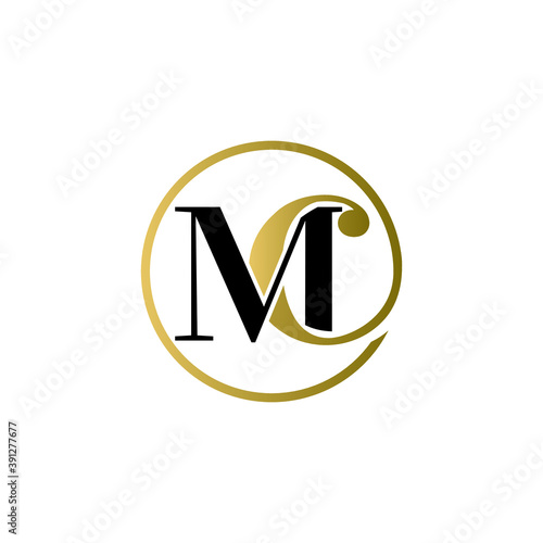 mc luxury logo design vector icon symbol circle