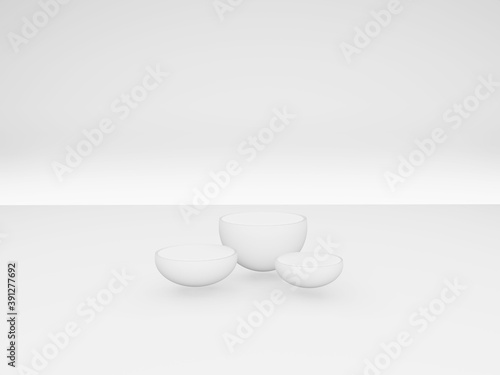 3d Render image  Product podium display or Showcase  Background studio in white on white.