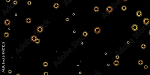 Dark orange vector texture with disease symbols.