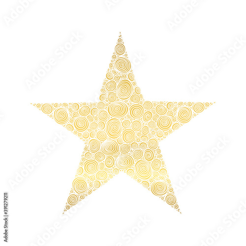 Weihnachts Stern Spiral Muster Illustration Gold