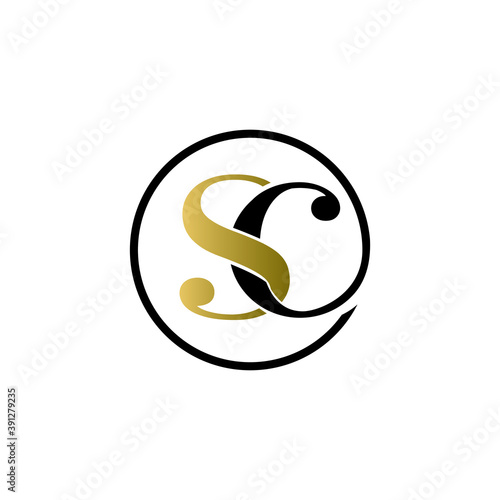 sc luxury logo design vector icon symbol circle