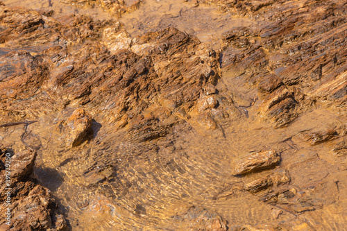 Sandstone surface with a brown tint, Greece.