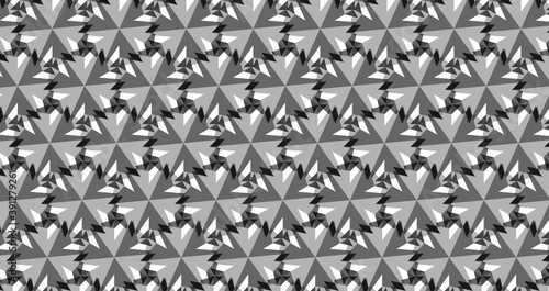 repetitive abstract geometric monochrome pattern of a six sided polygon