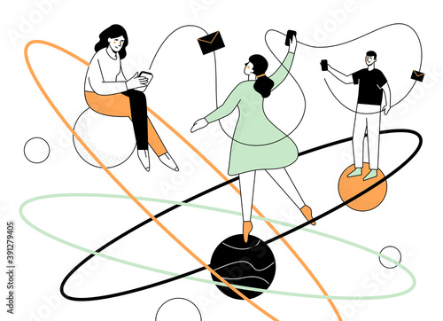 Email marketing - modern flat design style illustration