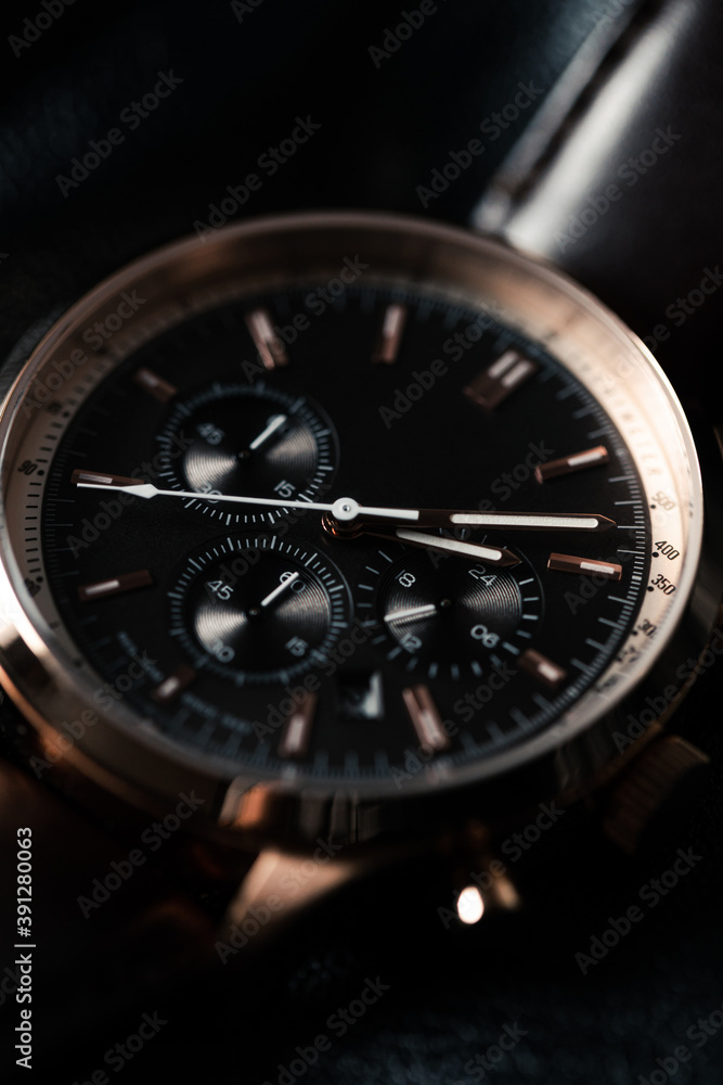wrist watch man wrist watch on Leather Background wrist watch man wrist watch on Leather Background