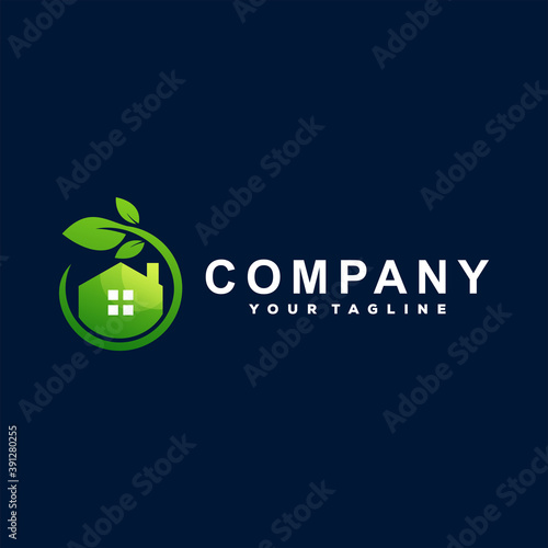 green house nature logo design