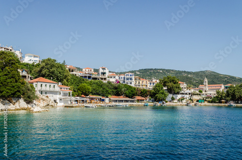 Evia island, Greece - June 28. 2020: Panorama of the tourist island of Skiathos in Greece  © caocao191