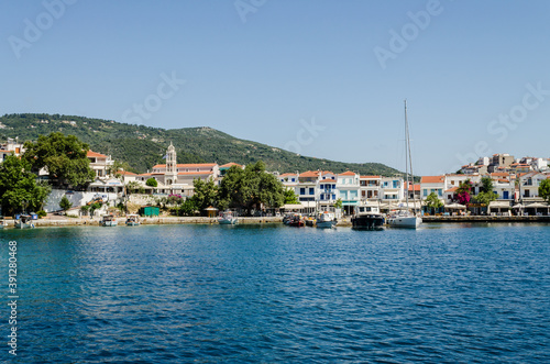 Evia island, Greece - June 28. 2020: Panorama of the tourist island of Skiathos in Greece  © caocao191