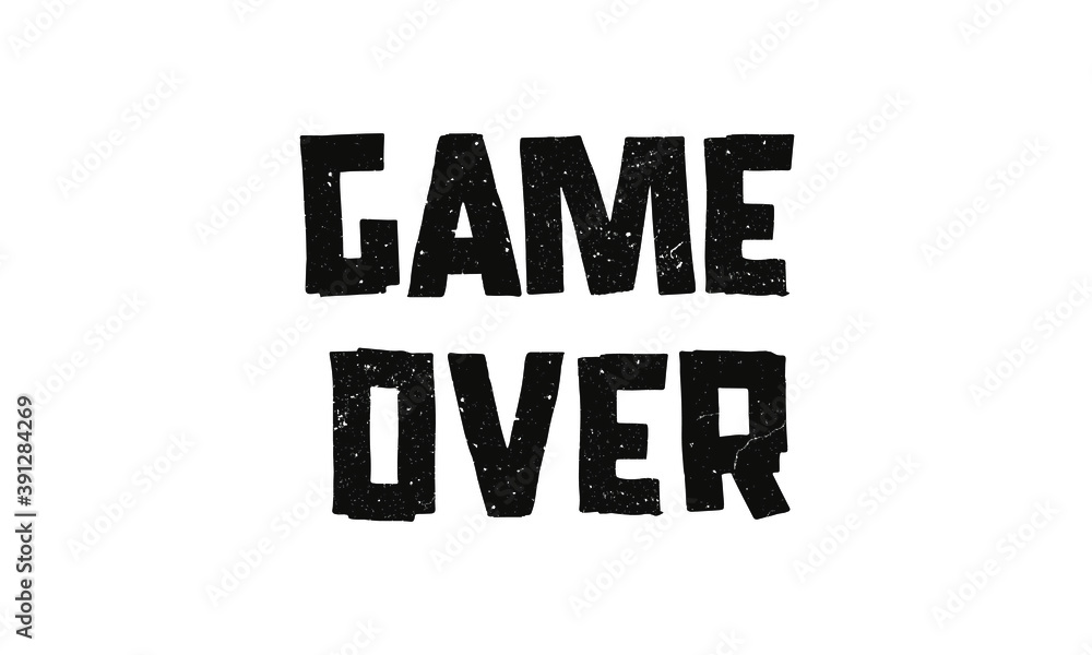Fototapeta premium Game over text effect template concept use for brand label and logotype