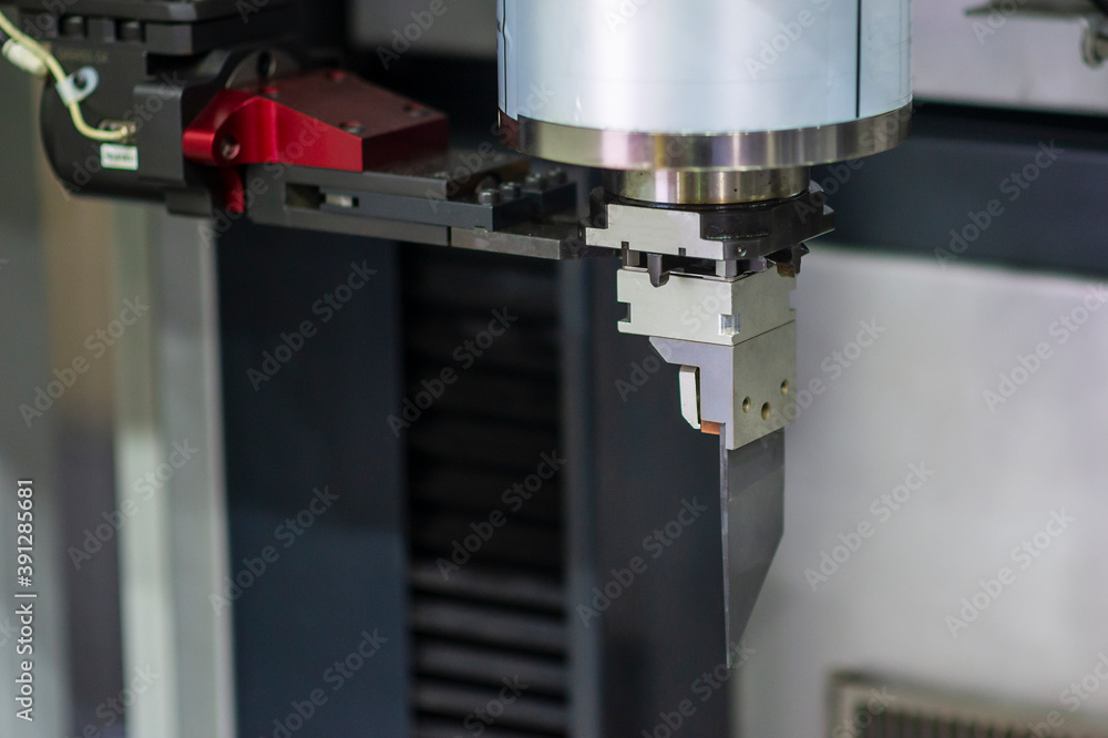 Close-up scene of graphite rib electrode for EDM process. The hi ...